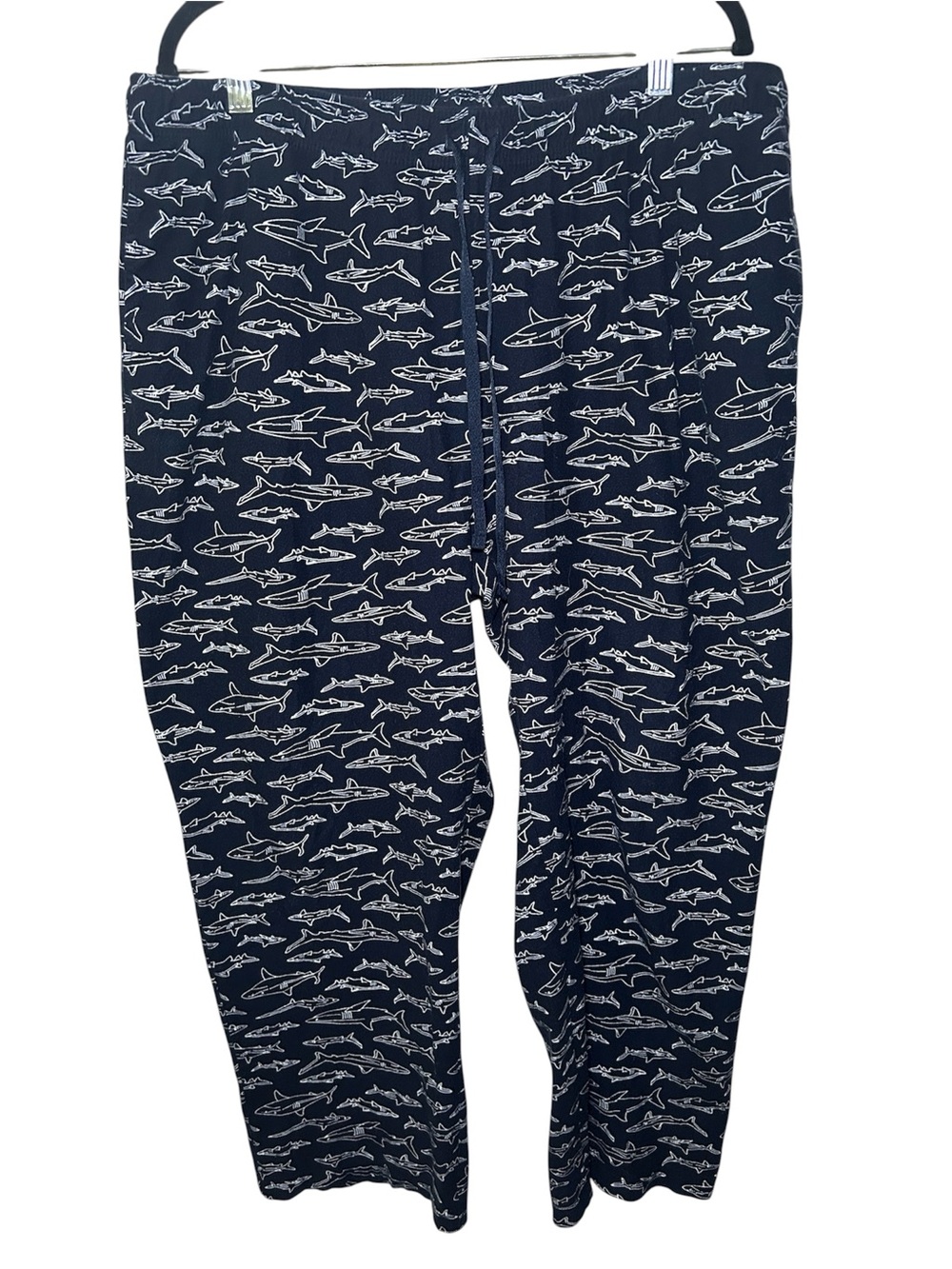 Nautica Mens Navy Shark Print Pajama Bottoms Comfort Lounge XL 100% Cotton